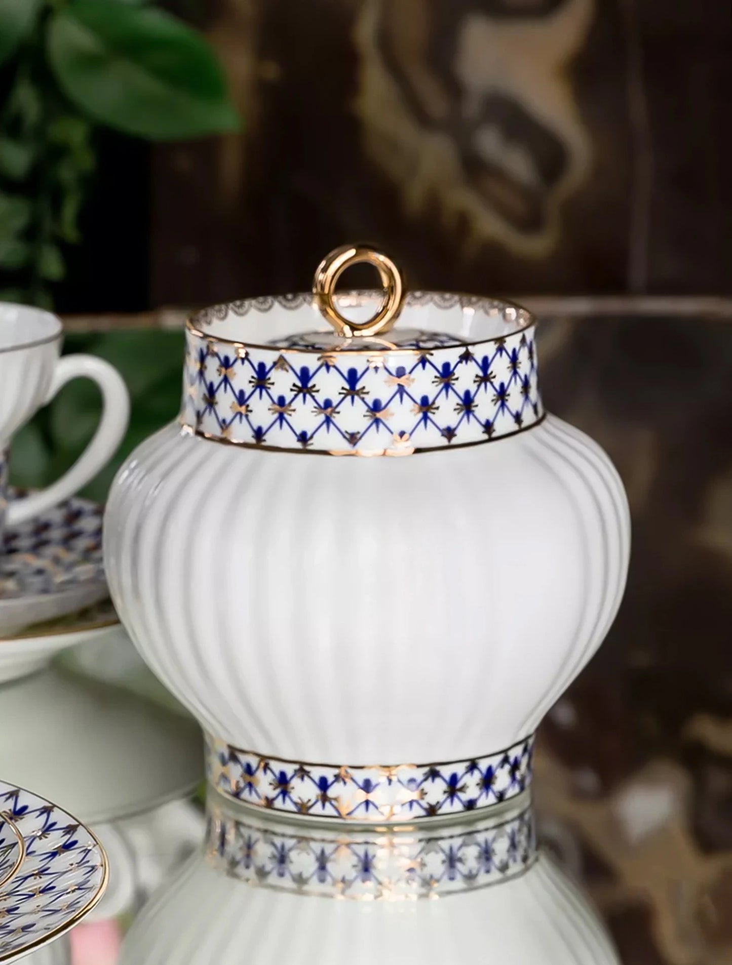 Cobalt Net Sugar Bowl