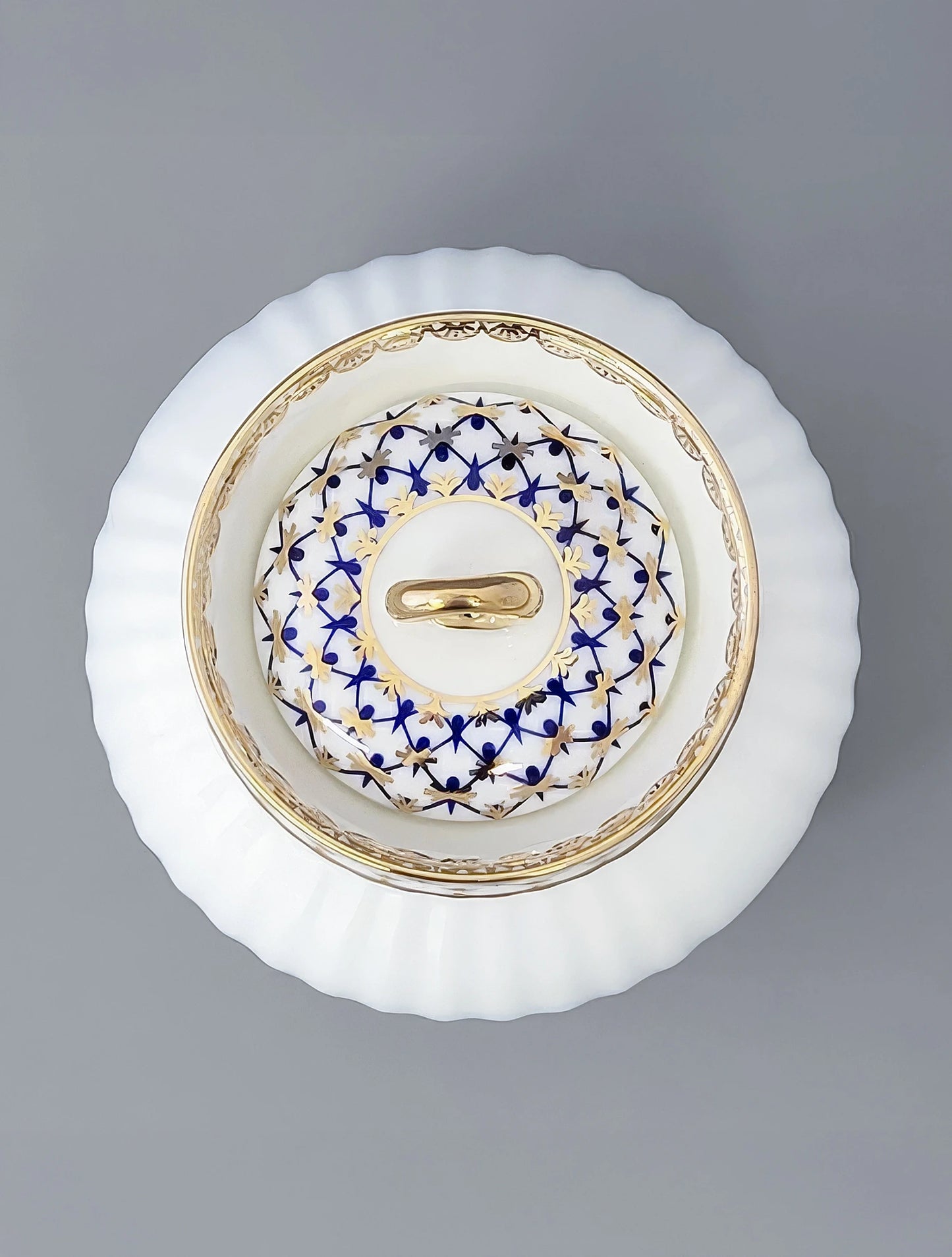 Cobalt Net Sugar Bowl