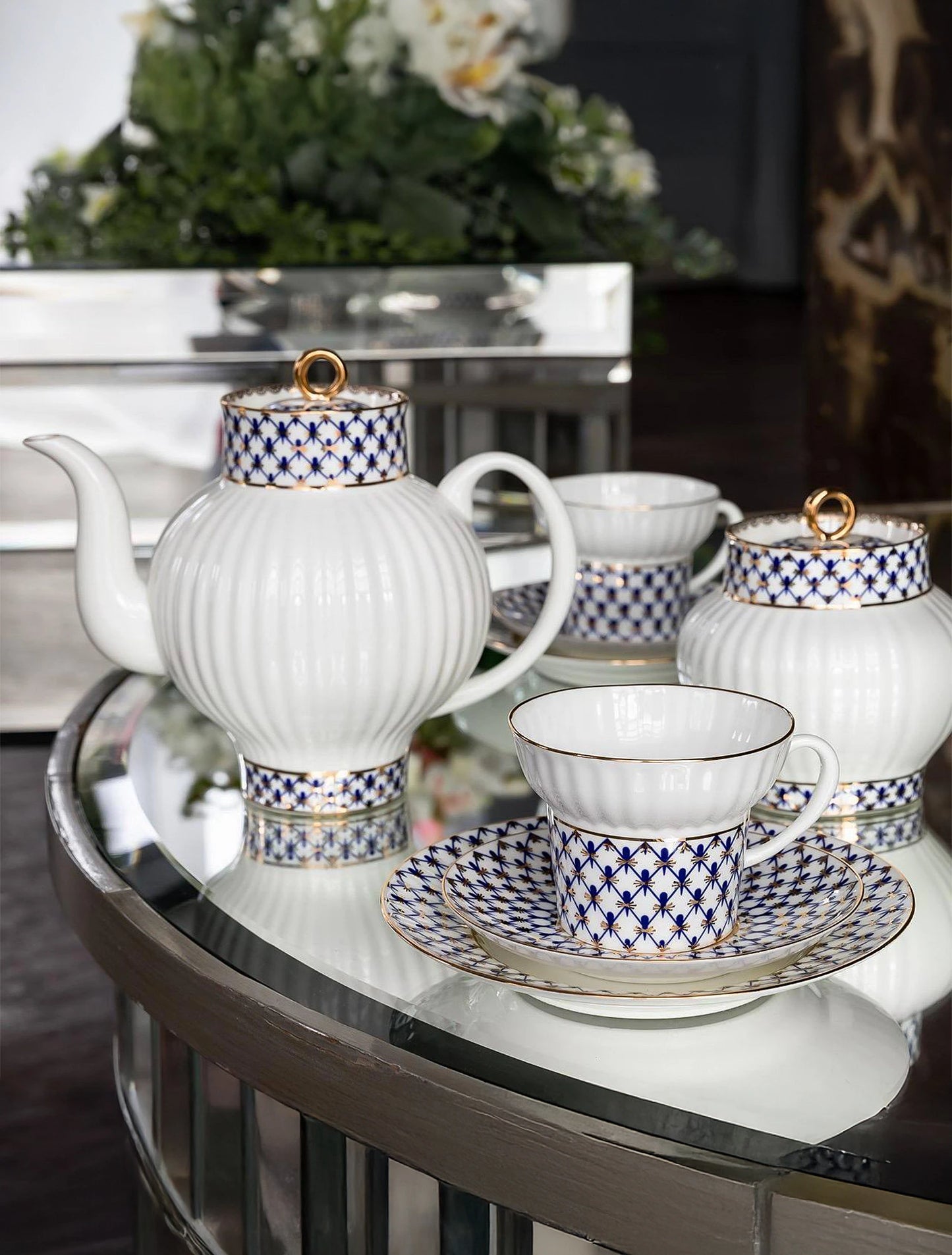 Cobalt Net Sugar Bowl