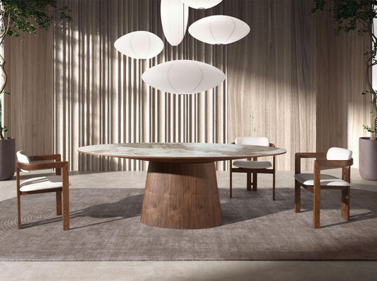 Marble Vein Oval Table